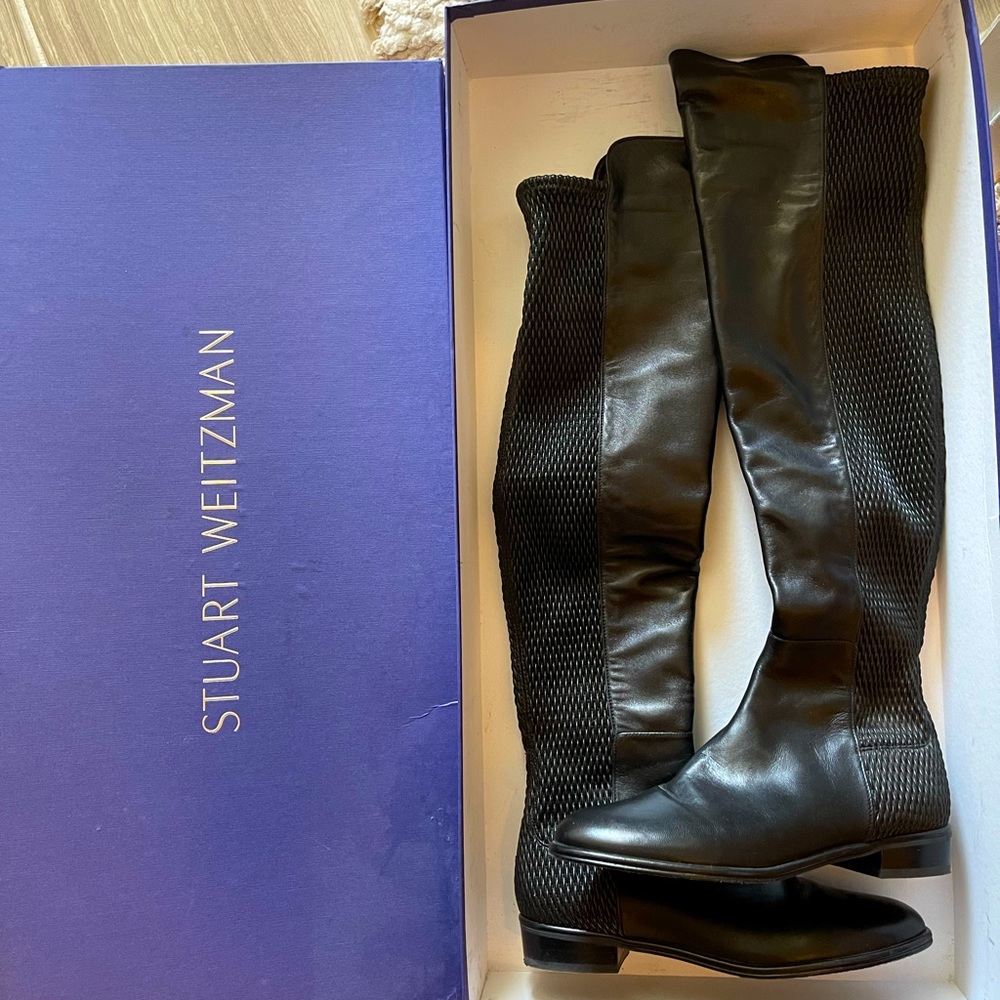 Stuart Weitzman Alljenn Over The Knee Leather Boot - image 1